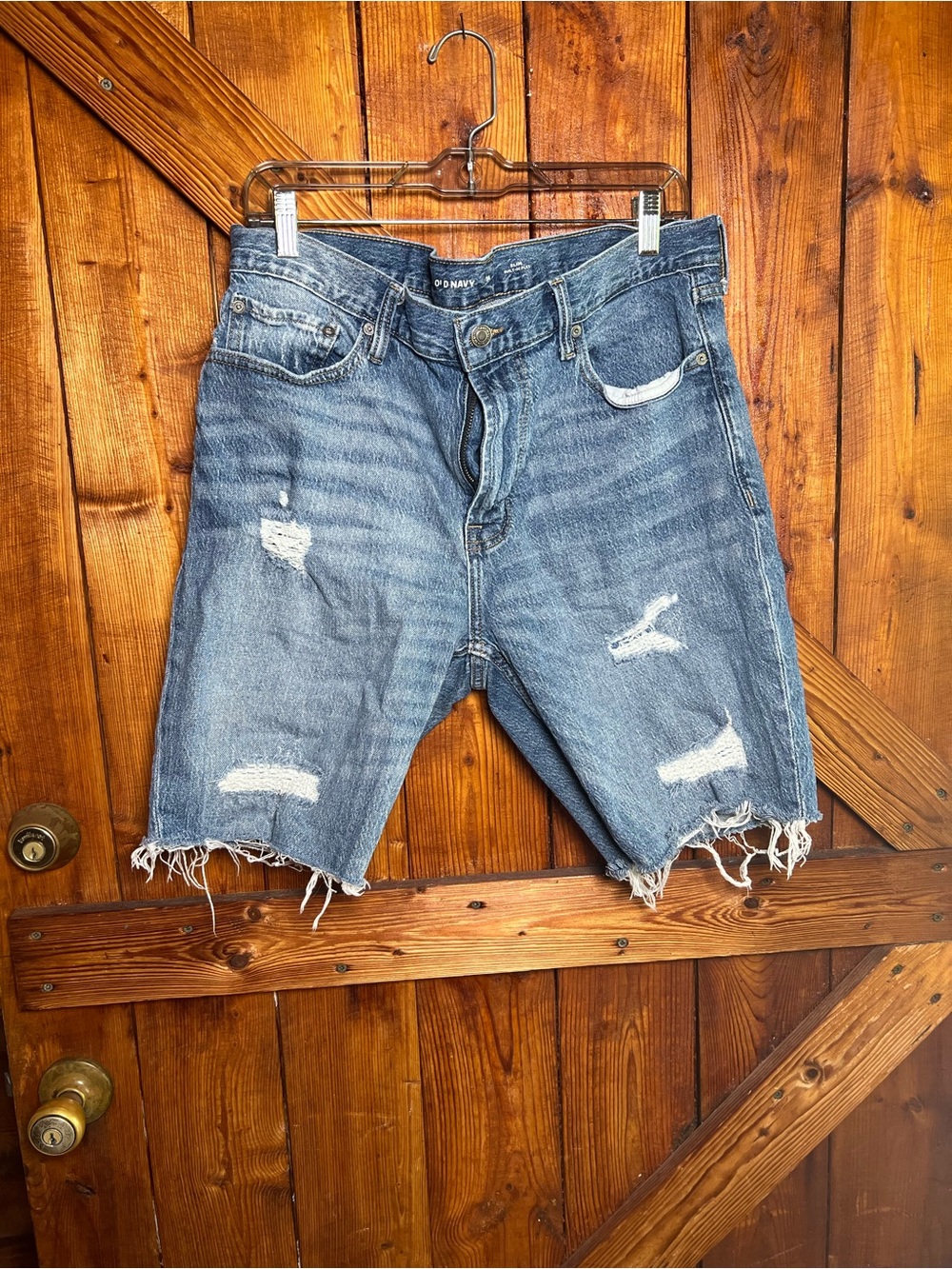 Old Navy Faded Blue Distressed Denim Shorts